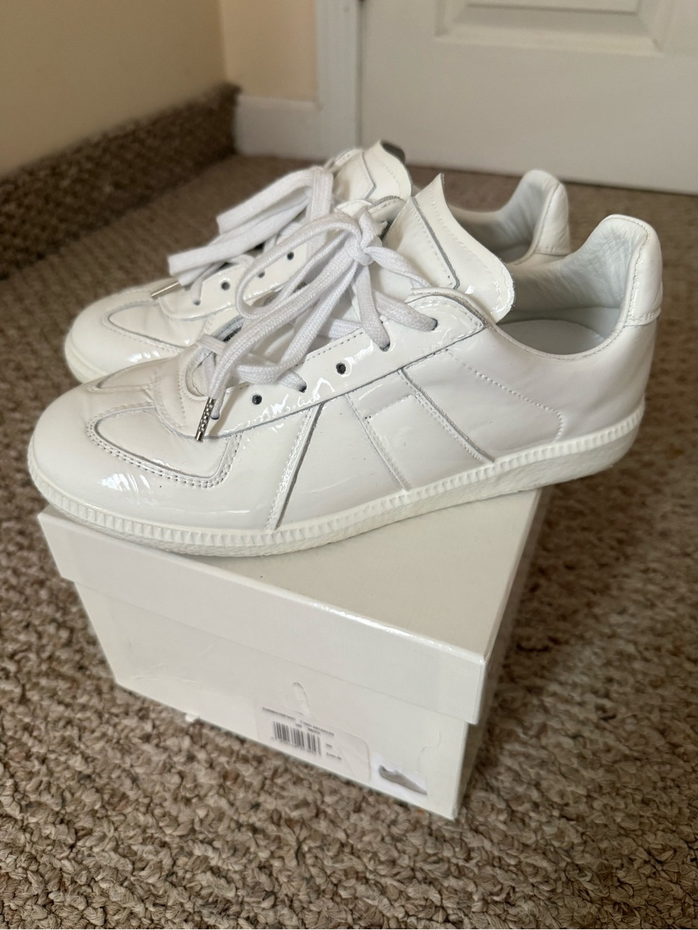 Maison Margiela White Rubber Coding Replica Low-Top Sneakers
